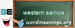 WordMeaning blackboard for western samoa